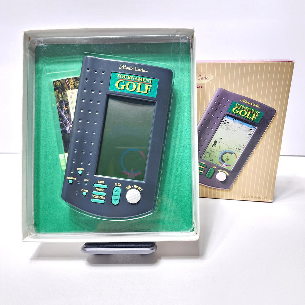 Radica Tournament Golf Monte Carlo Handheld Video Game w/ Golf Ball Tested Works